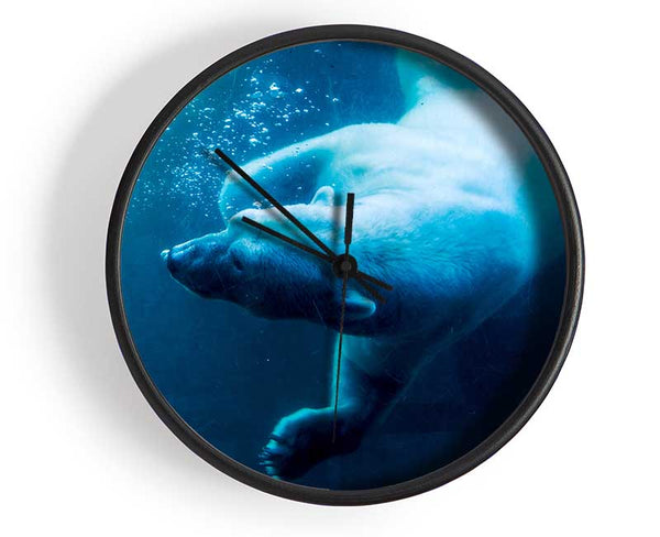 Polar Bear Swimming Clock - Wallart-Direct UK