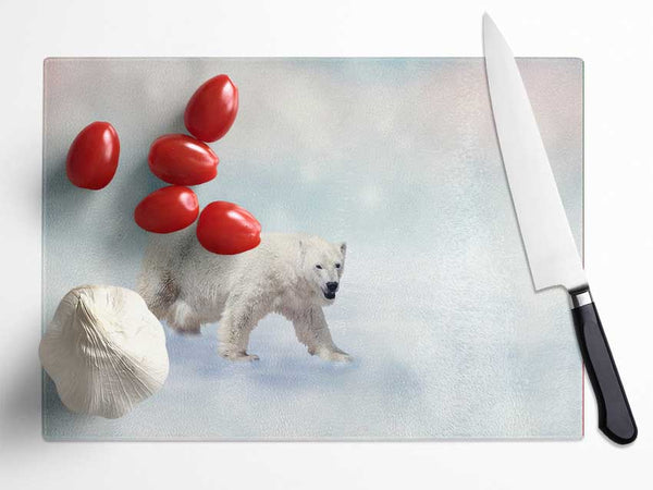 Polar Bear Twinkle Glass Chopping Board