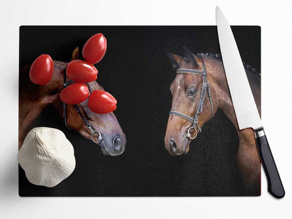 Horse Duo Glass Chopping Board