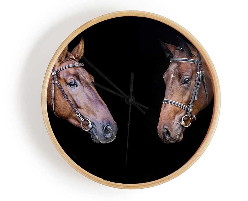 Horse Duo Clock - Wallart-Direct UK