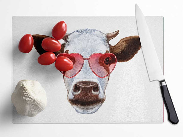 Love Cows Glass Chopping Board