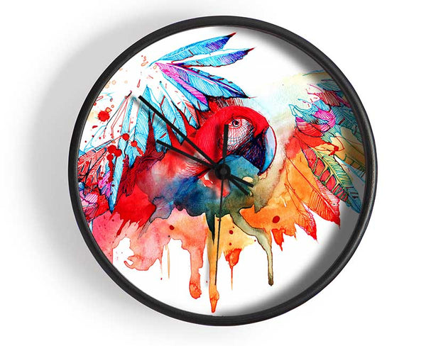 Colourful Parrot Clock - Wallart-Direct UK