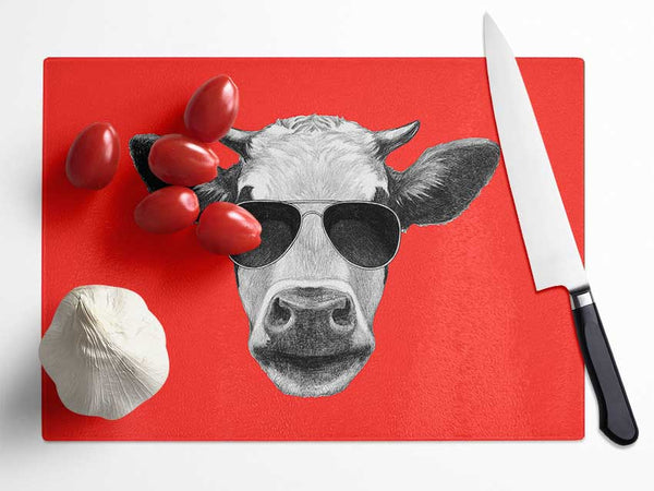 Mafia Cow Glass Chopping Board