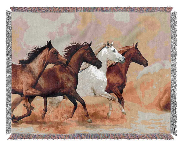 Horse Stampede Woven Blanket