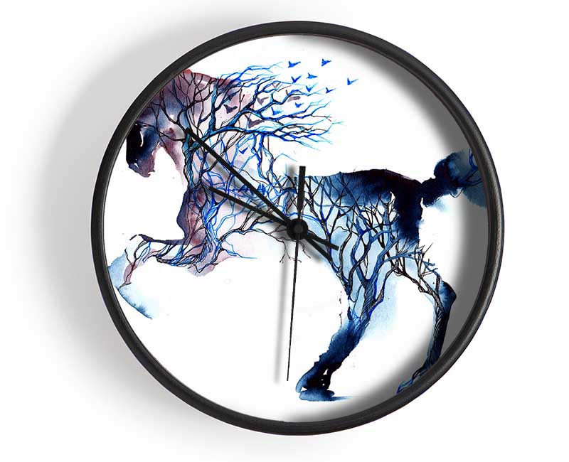 Horse Branches Clock - Wallart-Direct UK