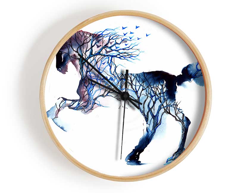 Horse Branches Clock - Wallart-Direct UK