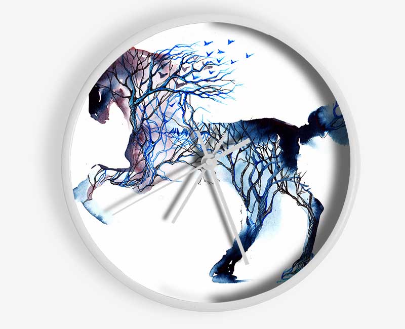 Horse Branches Clock - Wallart-Direct UK