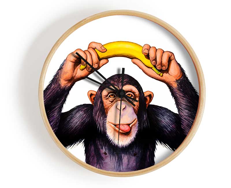 Cheeky Banana Monkey Clock - Wallart-Direct UK