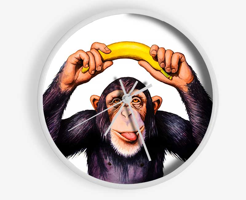 Cheeky Banana Monkey Clock - Wallart-Direct UK