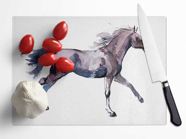 Trotting Horse Glass Chopping Board