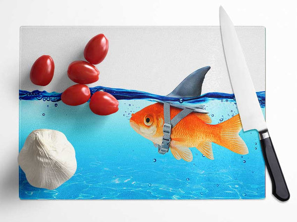 Goldfish Shark Glass Chopping Board