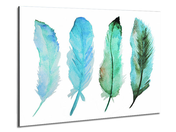 Green Blue Indian Feathers