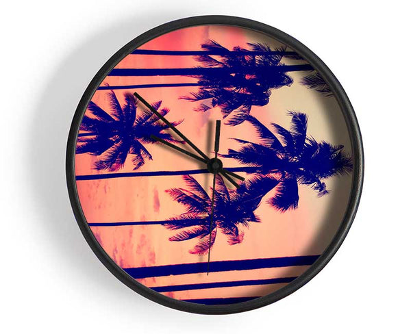 Californian Palm Trees Clock - Wallart-Direct UK