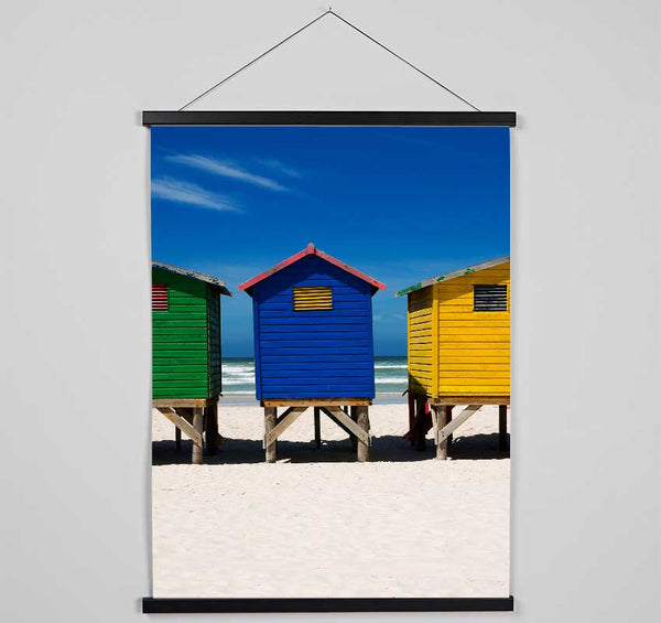 Beach Hut Sands Hanging Poster - Wallart-Direct UK