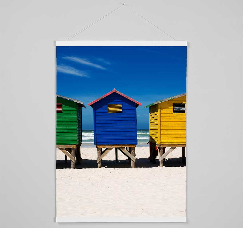 Beach Hut Sands Hanging Poster - Wallart-Direct UK