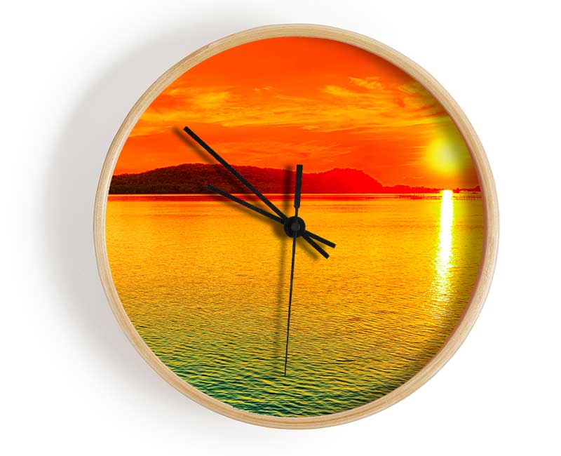 Sun Beam Ocean Clock - Wallart-Direct UK