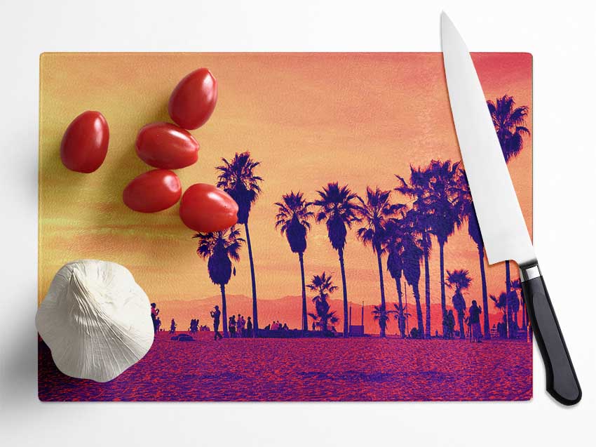 Santa Monica Sunset Glass Chopping Board