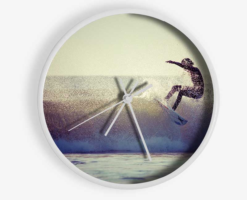 Surfing The Waves Clock - Wallart-Direct UK