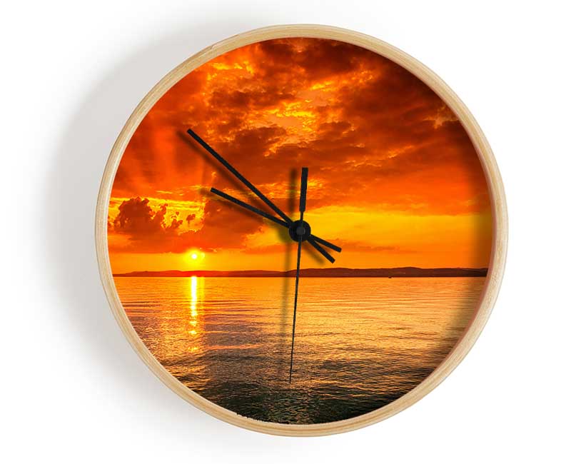 Stunning Sun Ray Ocean Clock - Wallart-Direct UK