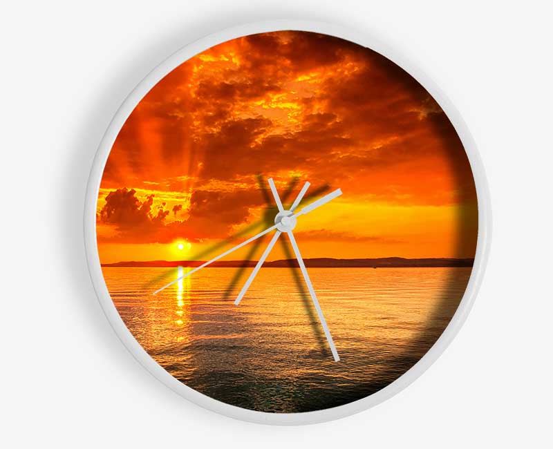 Stunning Sun Ray Ocean Clock - Wallart-Direct UK