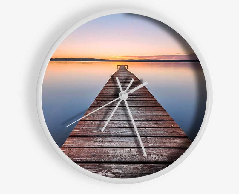 Tranquil Dock To The Sun Clock - Wallart-Direct UK