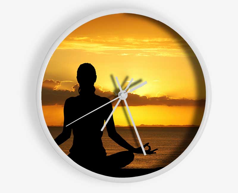 Meditating Sunset Glow Clock - Wallart-Direct UK