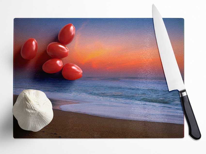 As The Sun Goes Glass Chopping Board