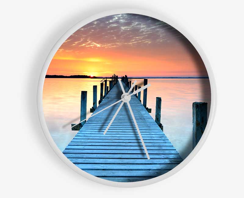 Peaceful Boardwalk Skies Clock - Wallart-Direct UK