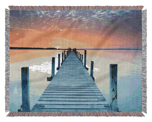 Peaceful Boardwalk Skies Woven Blanket