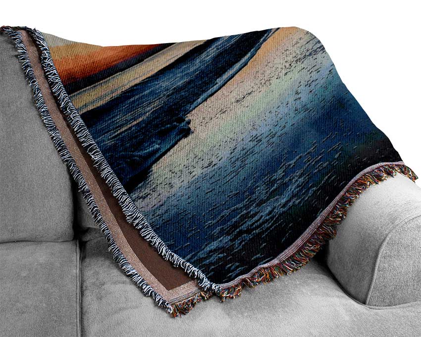 Ocean At Dusk Woven Blanket