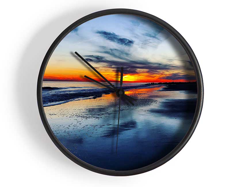 Ocean At Dusk Clock - Wallart-Direct UK