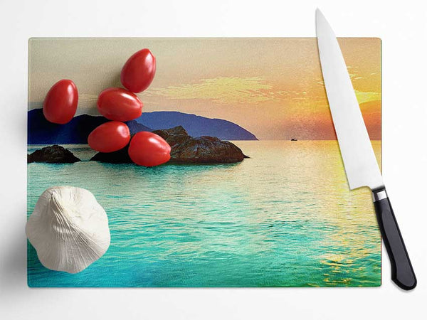 Monuments Of The Ocean Glass Chopping Board