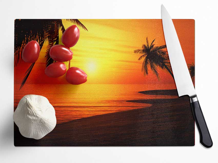 Sun Glow Glass Chopping Board