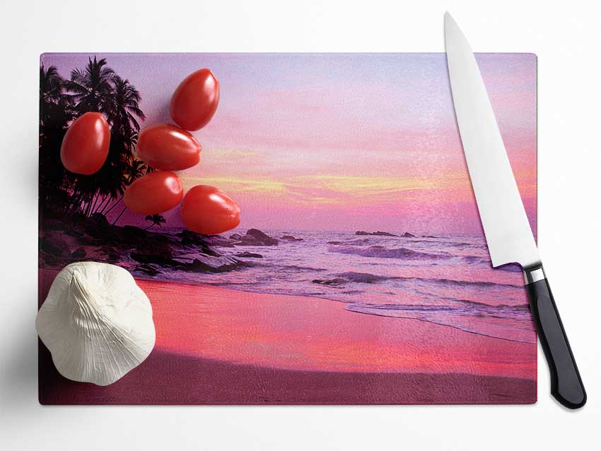 As The Ocean Moves Glass Chopping Board