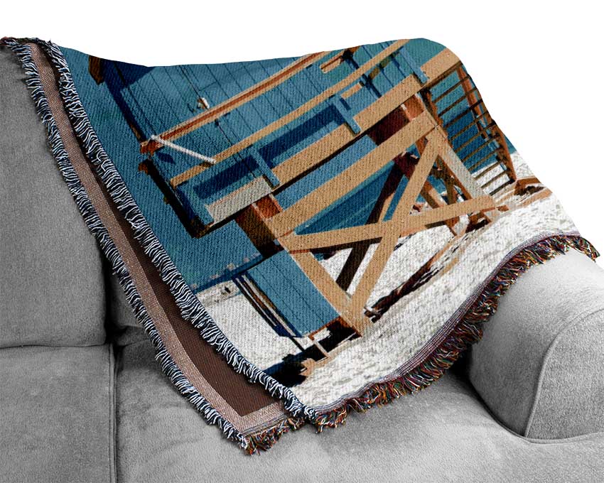 Life Guard Hut Woven Blanket