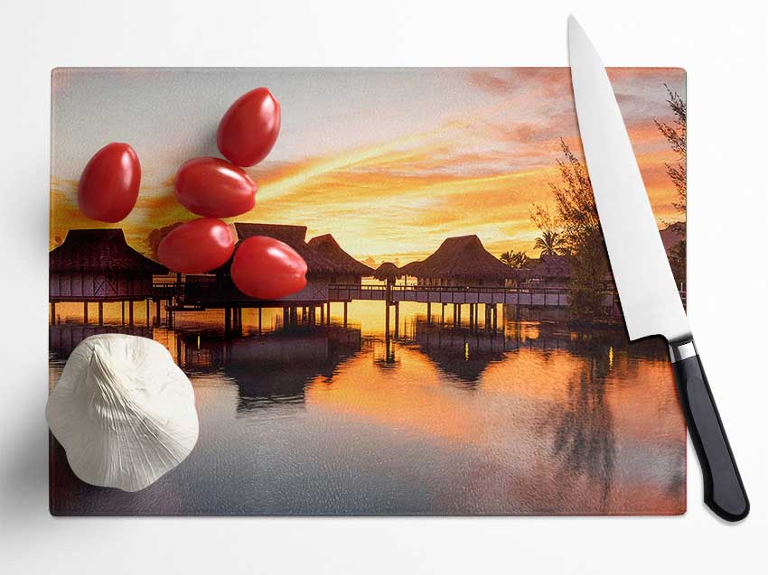 Sunset Reflections Glass Chopping Board