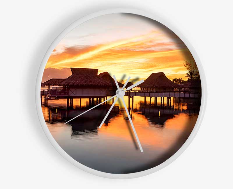 Sunset Reflections Clock - Wallart-Direct UK