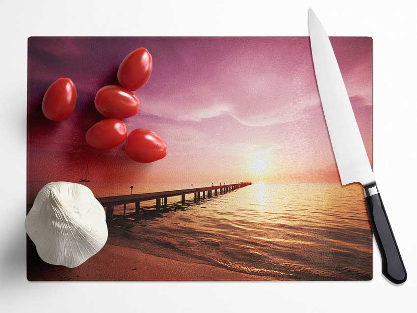 Sailboat Ocean Glass Chopping Board