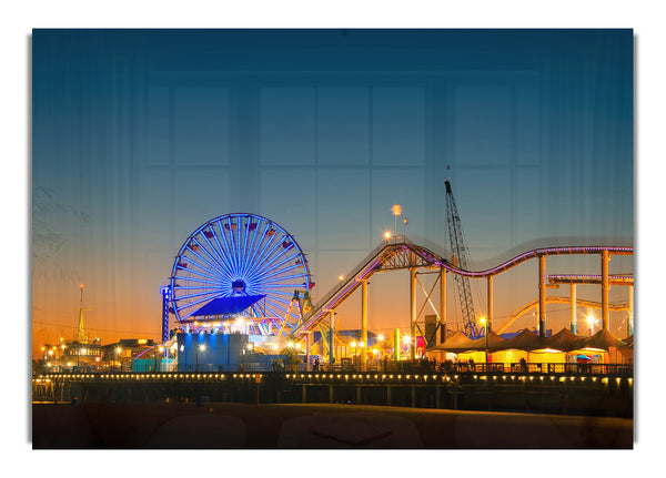 Santa Monica Pier in der Abenddämmerung