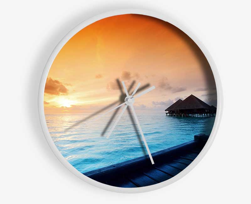 Living In Paradise Clock - Wallart-Direct UK