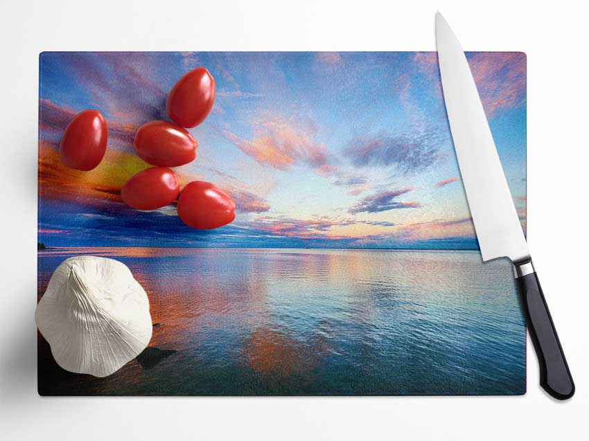 Nothing But Ocean Skies Glass Chopping Board