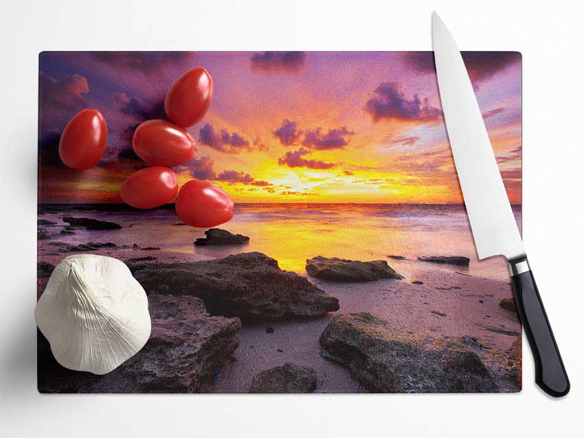 Distant Ocean Skies Glass Chopping Board