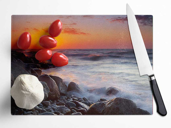 Swell Of The Ocean Rocks Glass Chopping Board