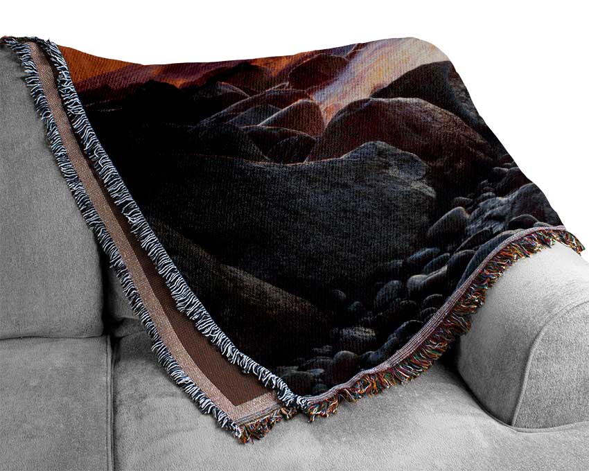 Swell Of The Ocean Rocks Woven Blanket