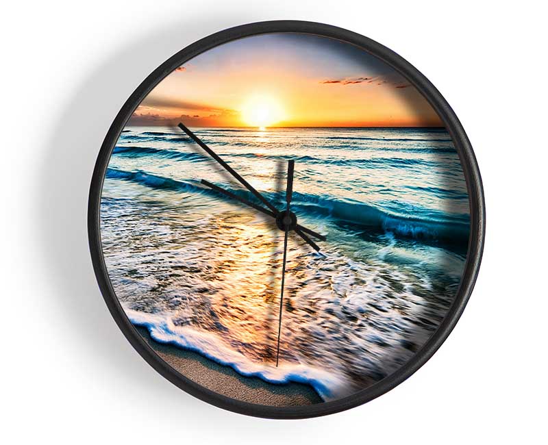 Sunset Ocean Movement Clock - Wallart-Direct UK