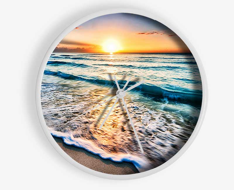 Sunset Ocean Movement Clock - Wallart-Direct UK