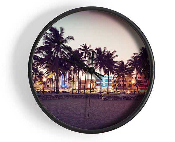 Miami Dusk Clock - Wallart-Direct UK