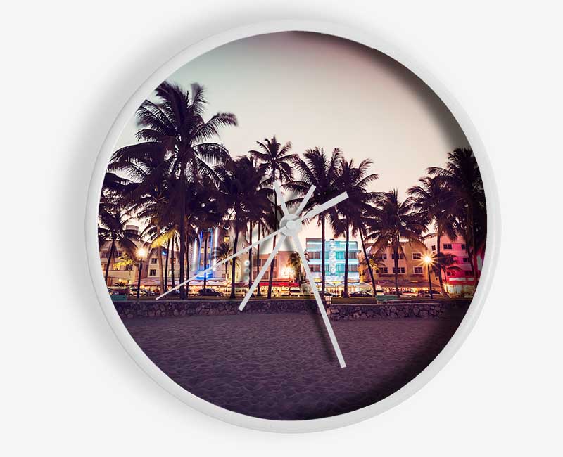 Miami Dusk Clock - Wallart-Direct UK