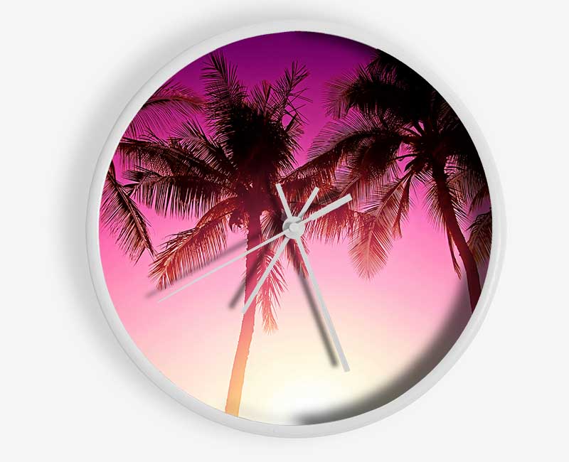 Los Angeles Sunset Palms Clock - Wallart-Direct UK