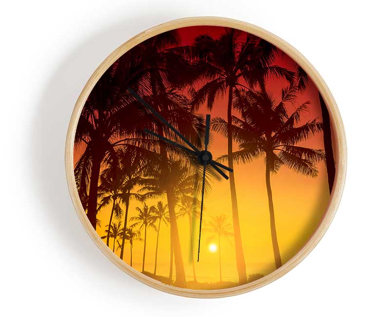 Perfect Palm Tree Delight Clock - Wallart-Direct UK